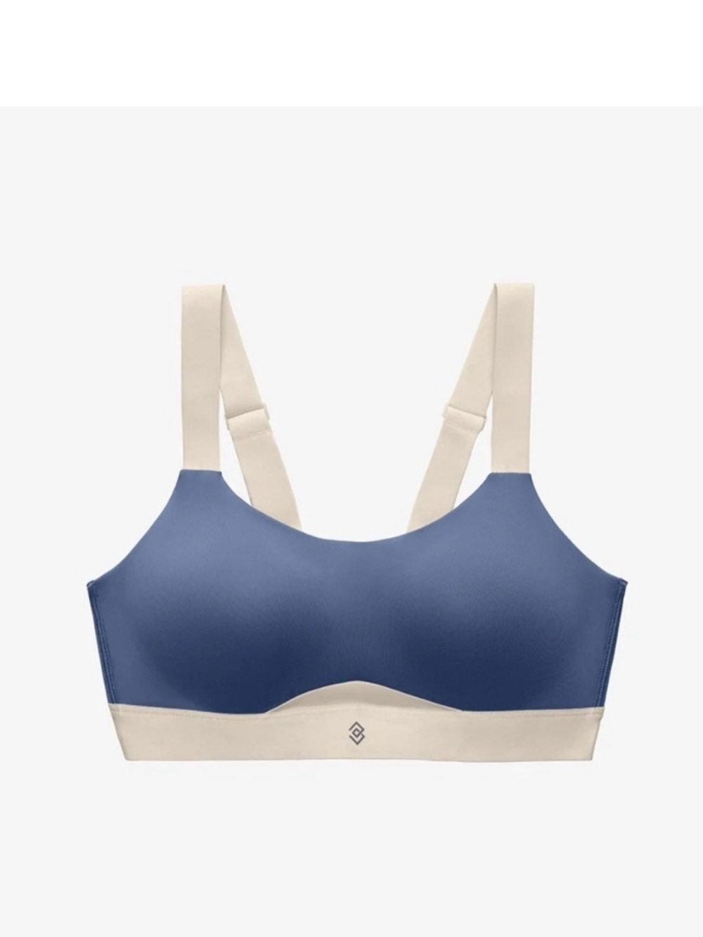 ThirdLove Kinetic Adjustable Sports Bra Blue Cream High Impact Activewear Womens